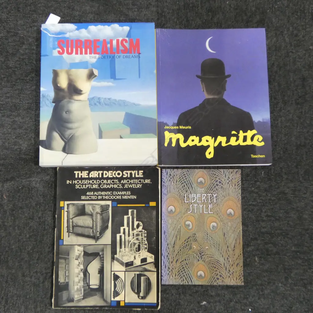 4 REFERENCE BOOKS; 2 SURREALISM, ART DECO + LIBERTY STYLE Image 1++