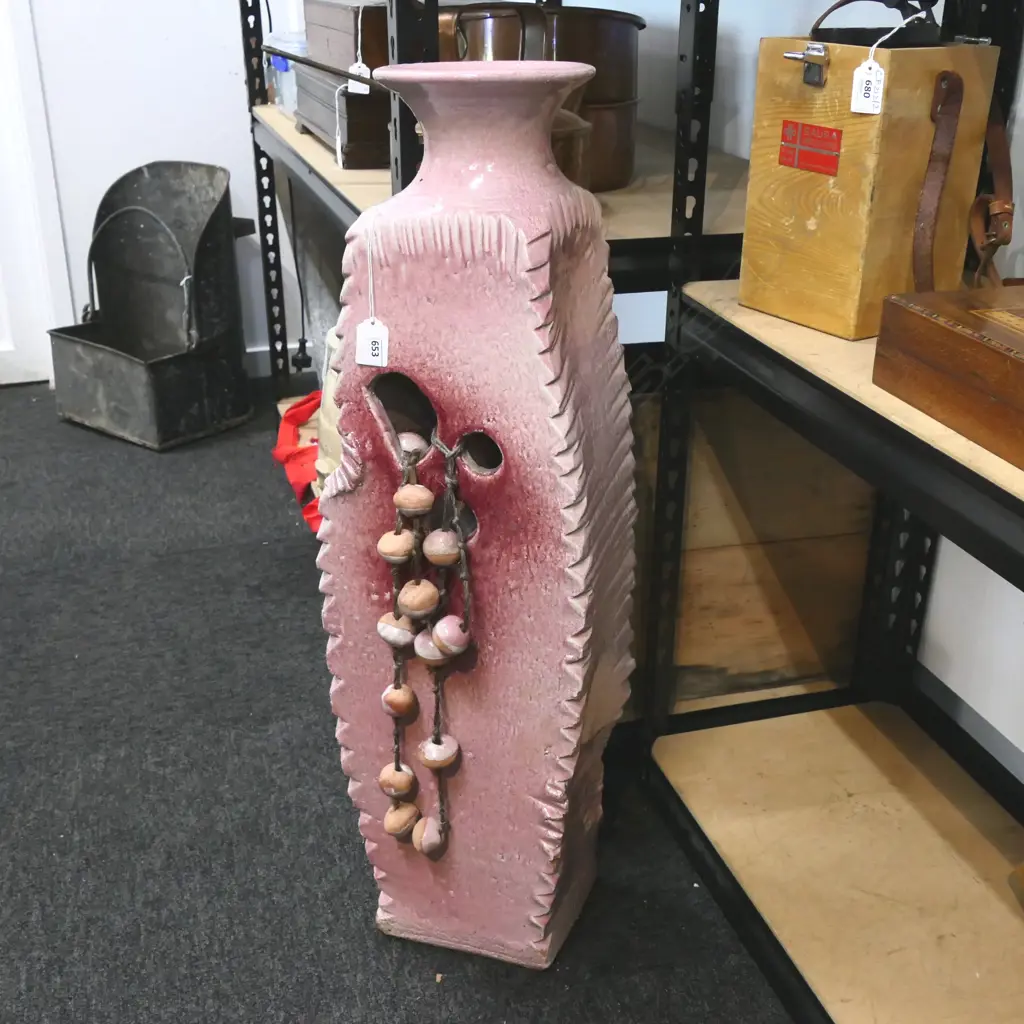 LG PINK POTTERY FLOOR VASE H.770mm Image 1++