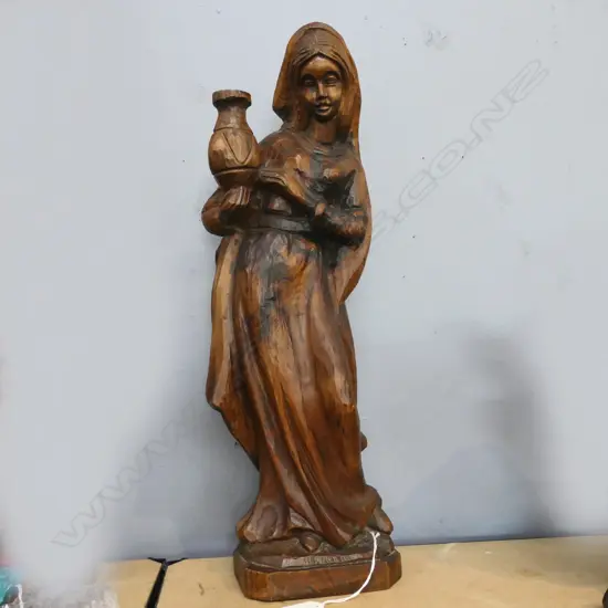 LRG WOODEN STATUE MARY MAGDALENE, H.540mm