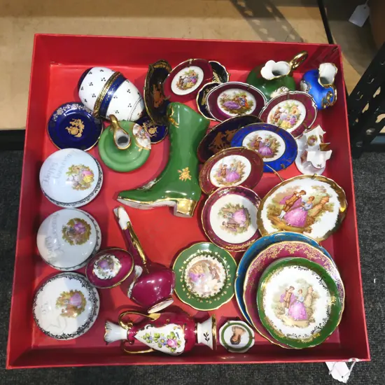 TRAY OF 30 PCS MINITURE LIMOGE CHINA