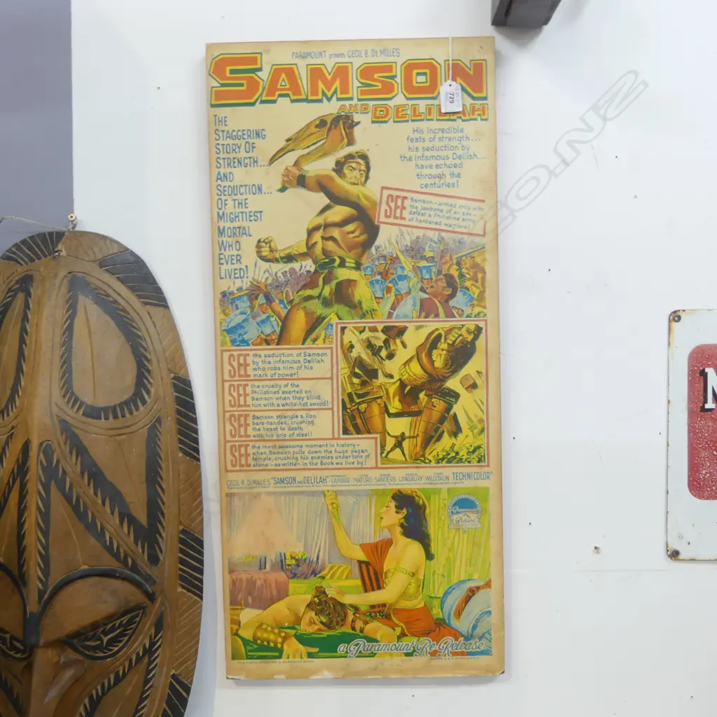VINTAGE SAMSON AND DELILAH POSTER 760x340mm Image 1++