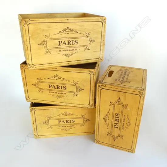 4 x PARIS FLOWER CRATES