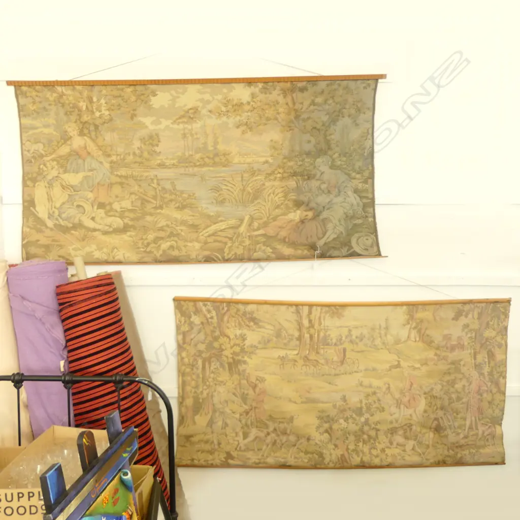 2 BELGIUM WALL TAPESTRYS L1800MM Image 1++