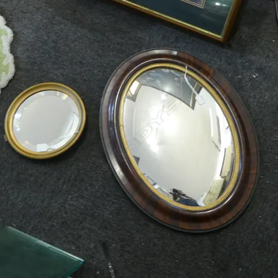 VINTAGE OVAL FRAMED MIRROW, WALL HANGING, H.640mm