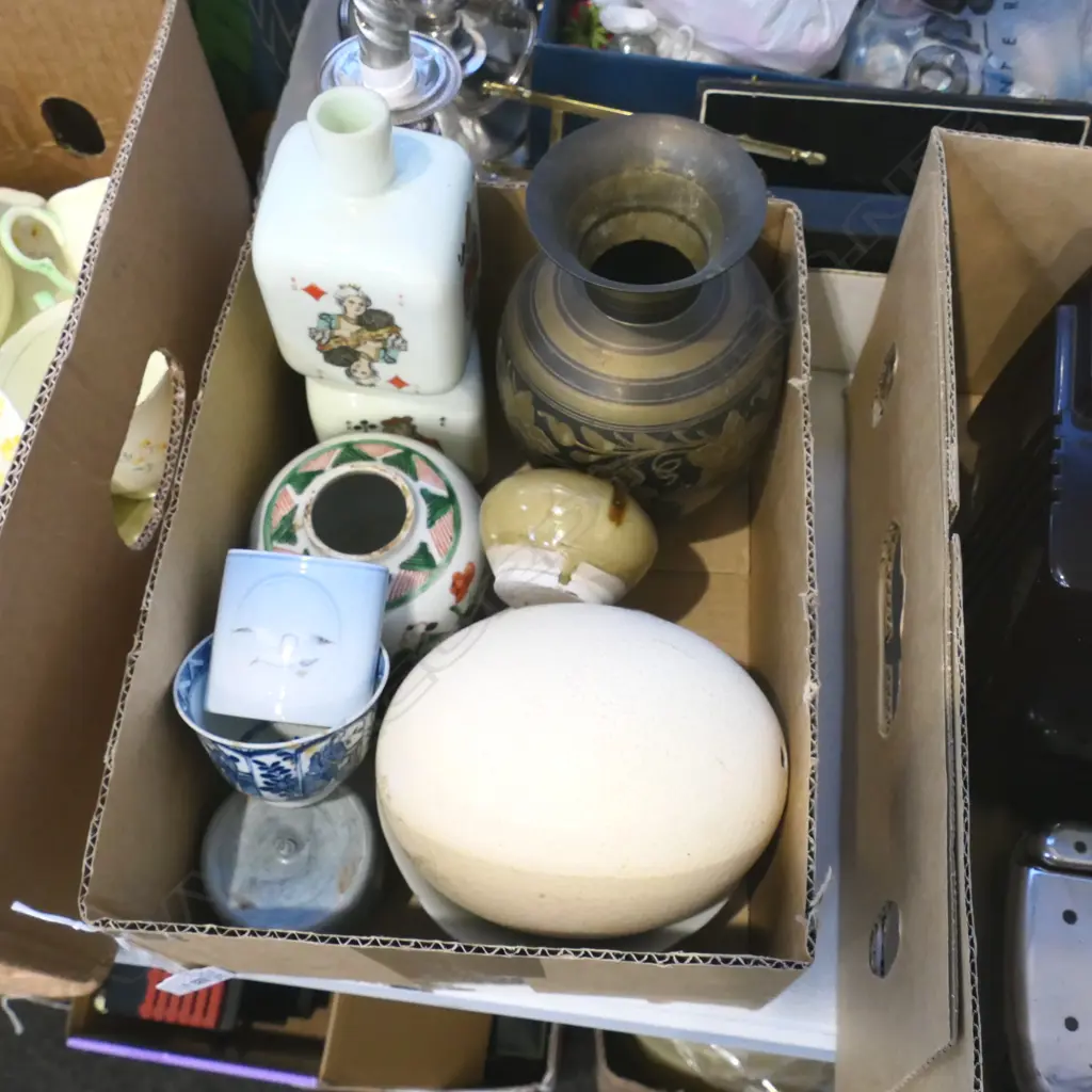 ASST. ORIENTAL ITEMS + OSTRICH EGG Image 1++