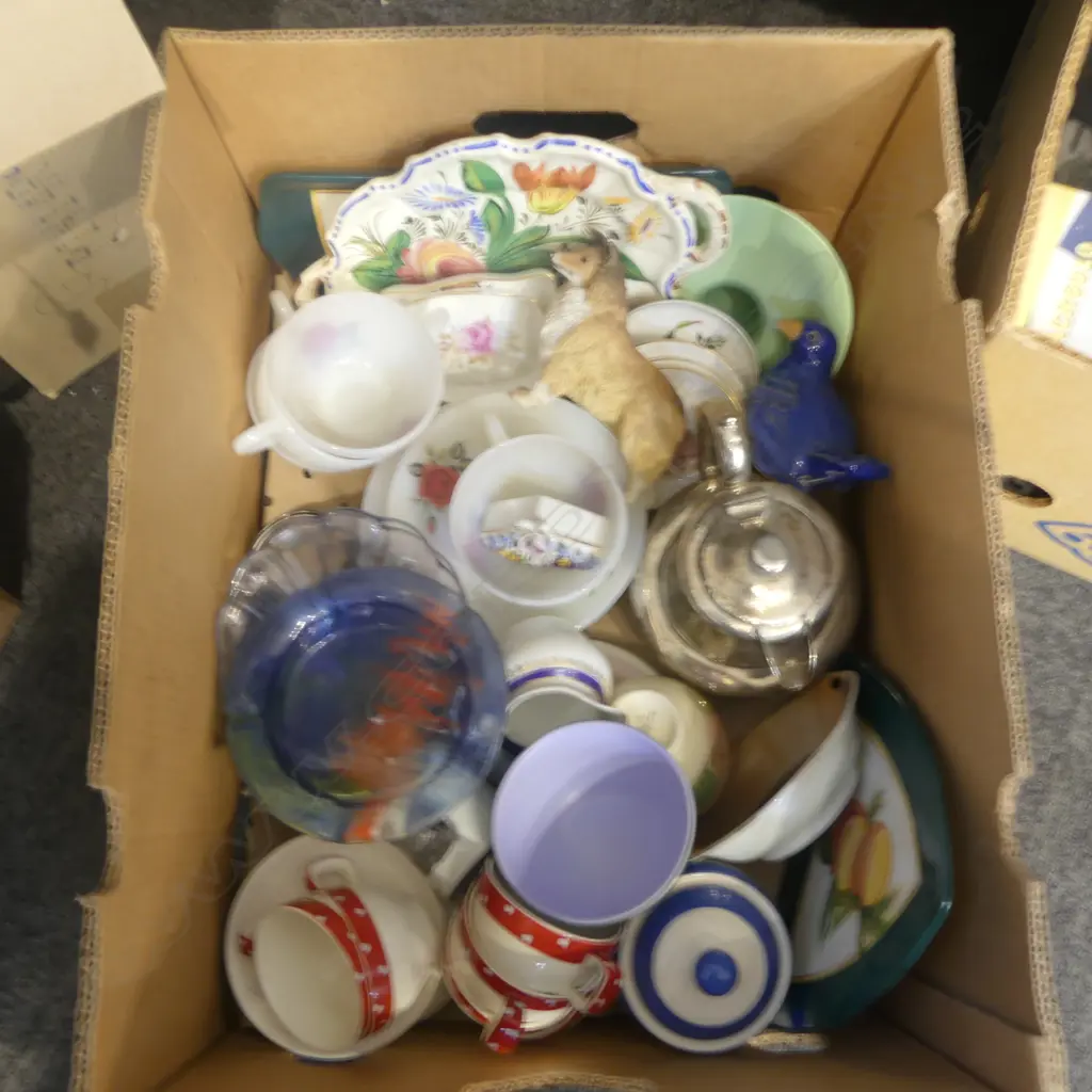 BOX LOT CHINA GLASS EP ETC Image 1++