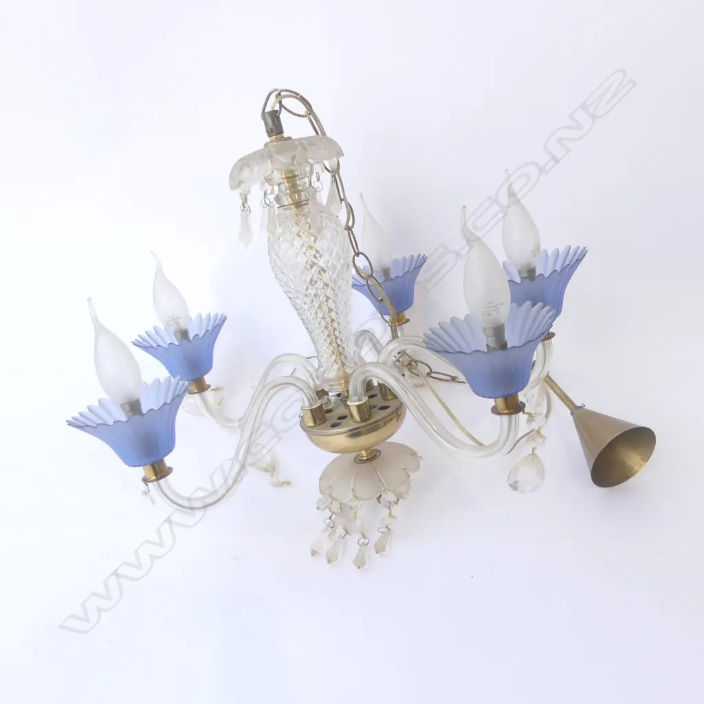 5 BRANCH ITALIAN GLASS CENTER CHANDELIER DIA500MM Image 1++