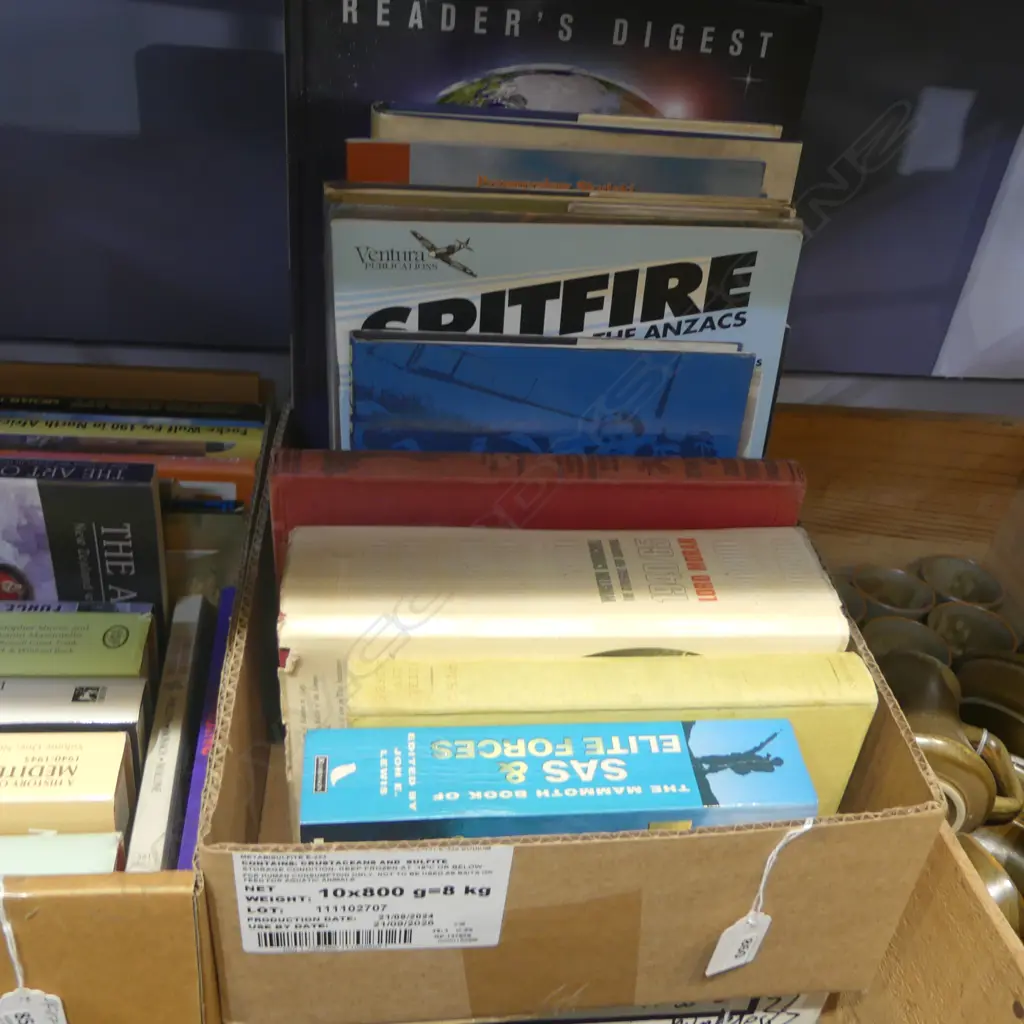 ASST. AVIATION & MILITARY BOOKS, 2 BOXES Image 1++