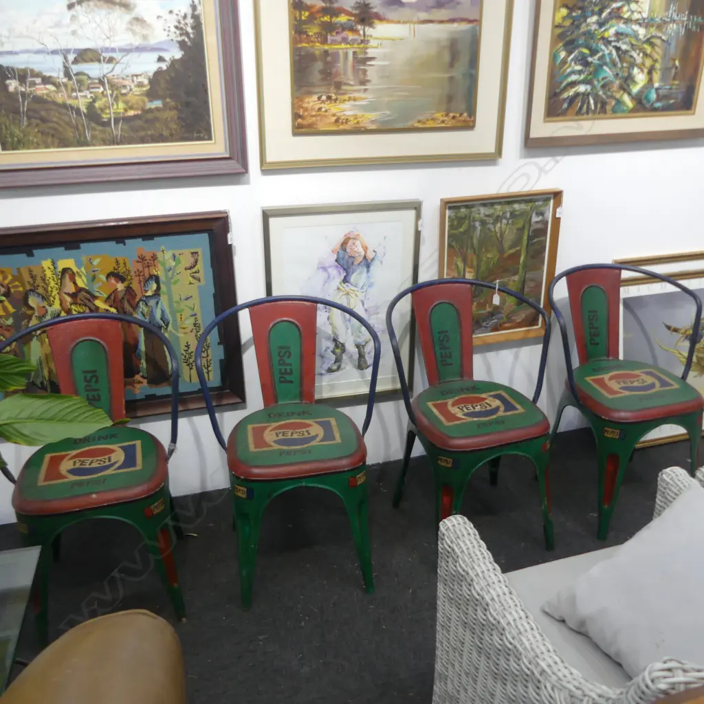4 INDUSTRIAL STYLE CHAIRS 'PEPSI' Image 1++