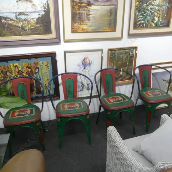 4 INDUSTRIAL STYLE CHAIRS 'PEPSI'
