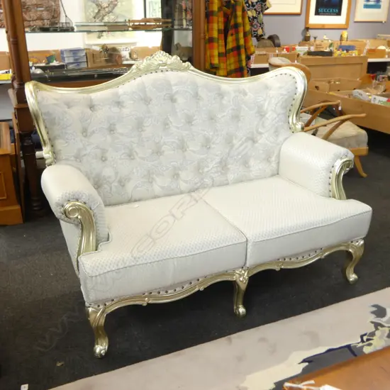 ORNATE SILVER 2 SEATER SOFA 1550x800x1170mm