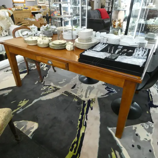 WOODEN DINING TABLE w. 1 DRAWER 1840x1020x760mm