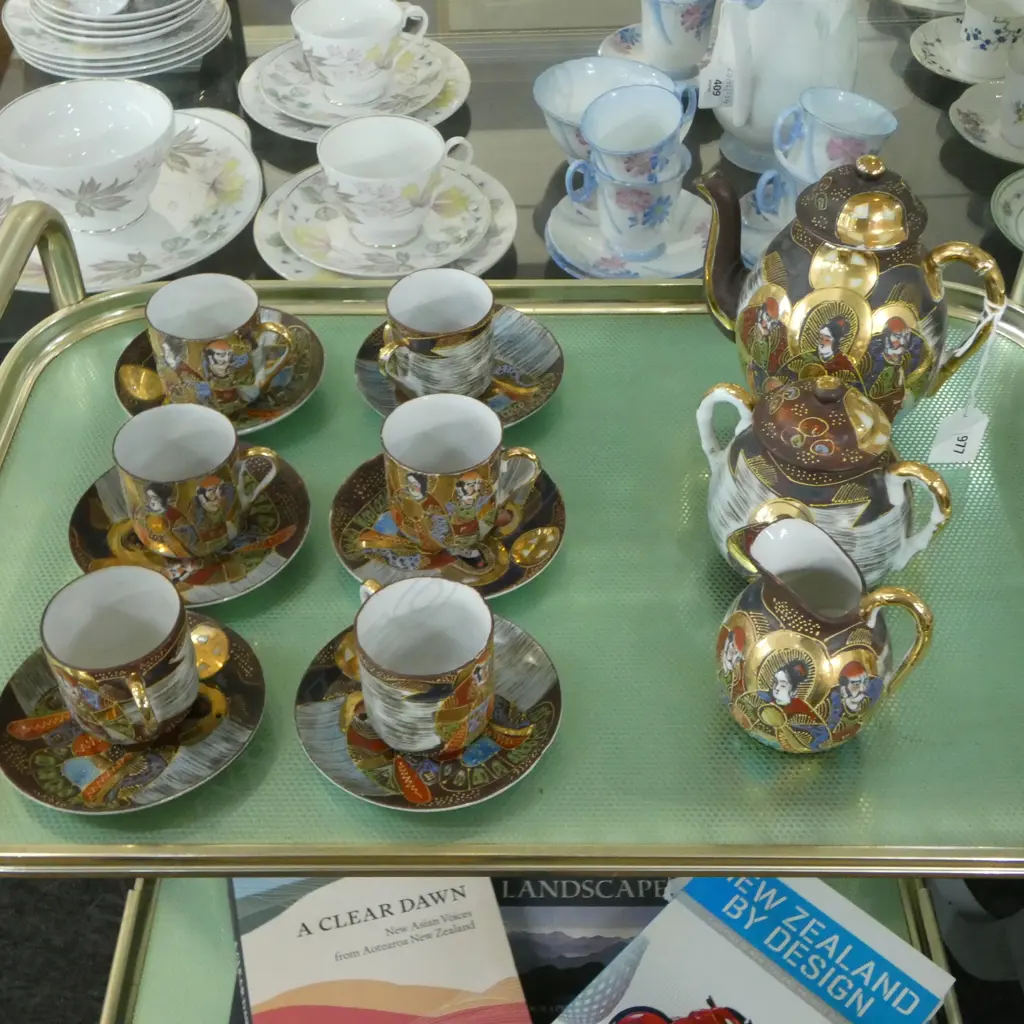 VINTAGE SATSUMA 6 PLACE TEA SERVICE  Image 1++