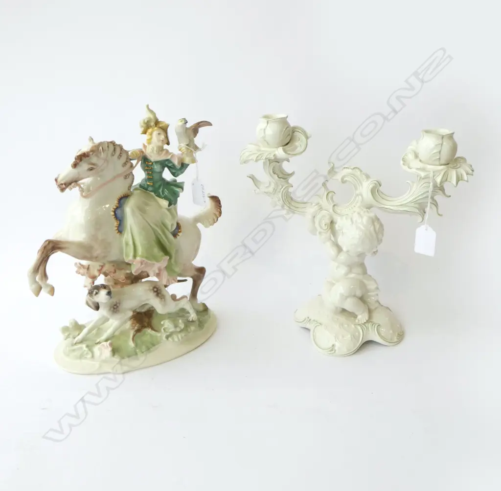 HUTCHERNEUTHER FIGURE GROUP H.300mm & HUTCHENREUTHER CANDELABRA Image 1++