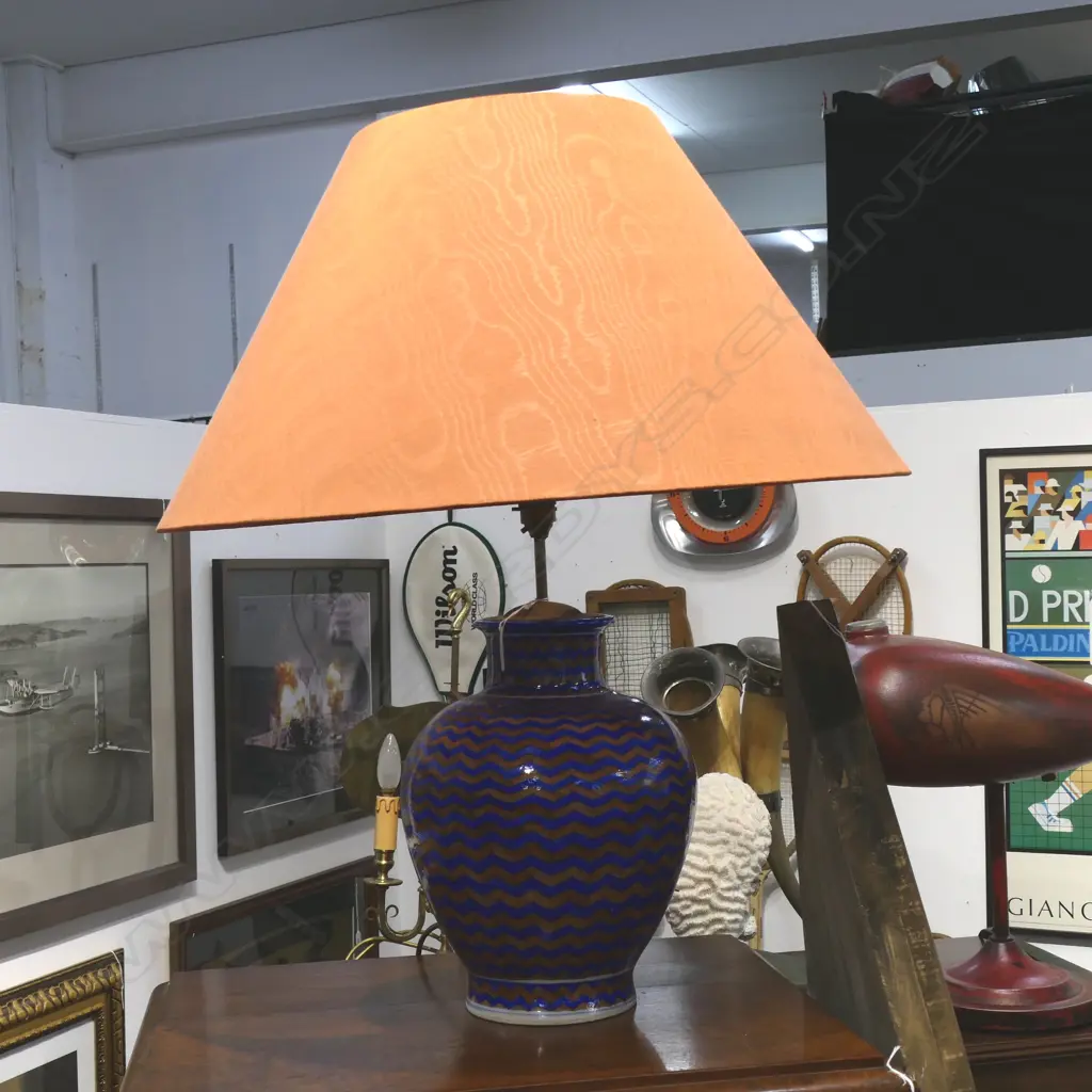 GEOMETRIC PATTERN CERAMIC TABLE LAMP H460MM Image 1++