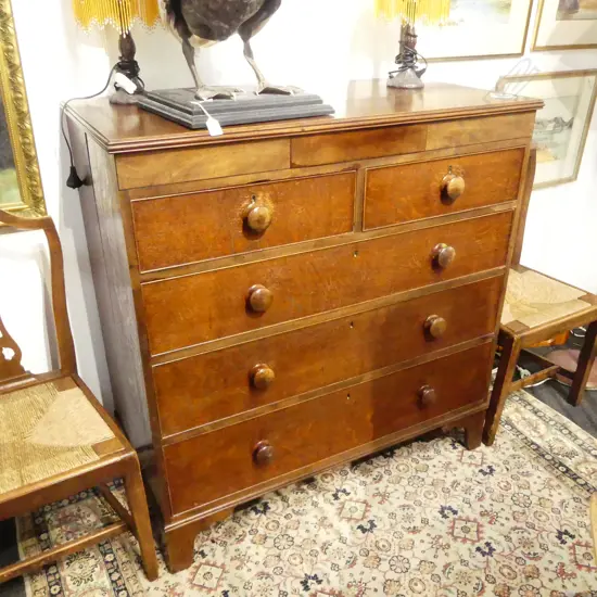 GEORGIAN OAK CHEST 5 DRAWERS + SECRET TOP DRAWER 1100 x 540 x 1130mm