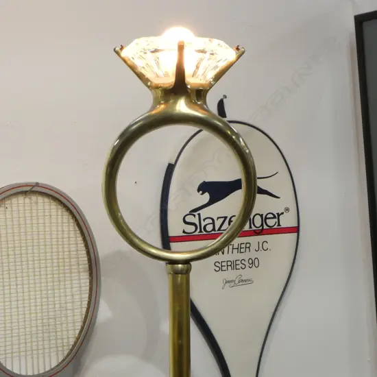 ITALIAN BRASS RING LAMP H.1860mm