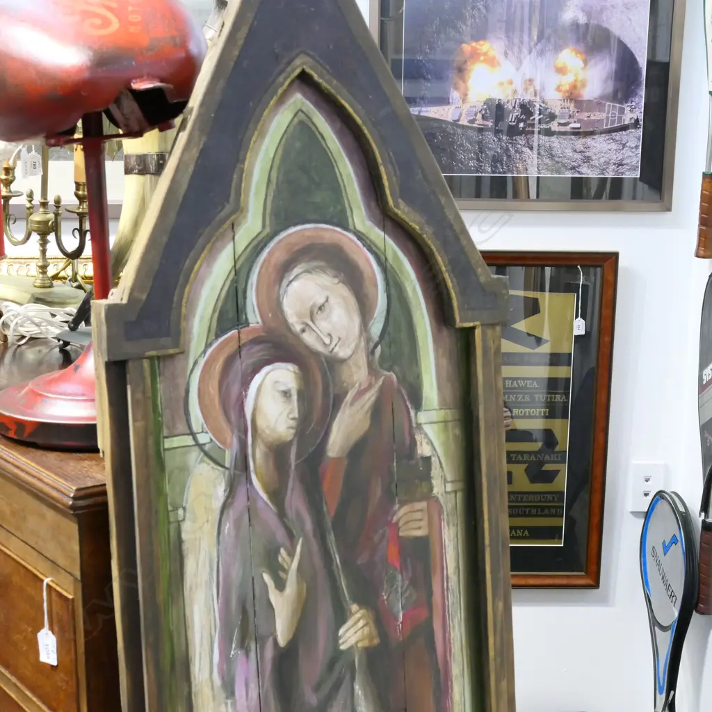 PAINTED WOODEN RELIGIOUS PANEL 1700x405mm Image 1++