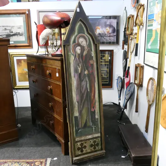 PAINTED WOODEN RELIGIOUS PANEL 1700x405mm