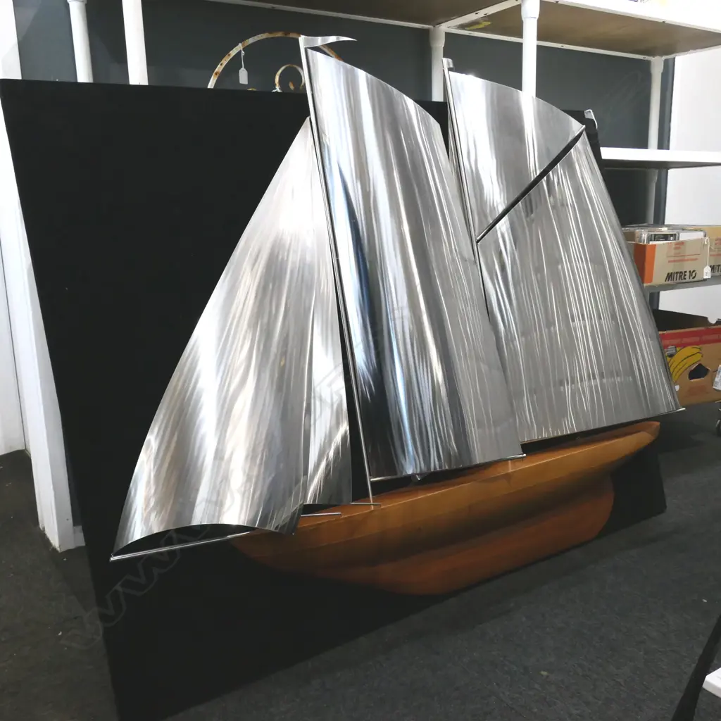 3D STAINLESS STEEL SAILBOAT ARTWORK BY JOHN BORROWS 1150x1450mm Image 1++