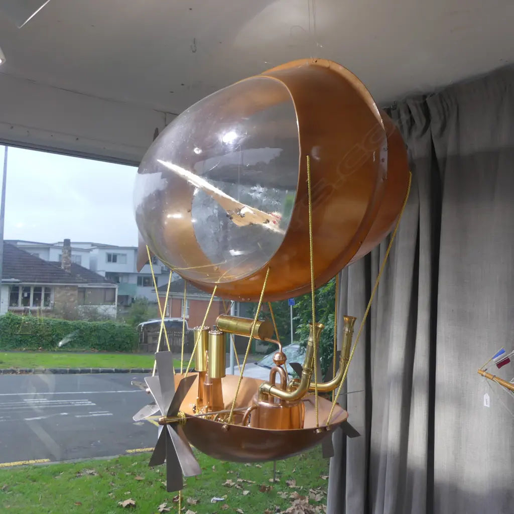 ABSTRACT STEAM PUNK STYLE AIR SHIP BY JOHN BORROWS H.1000mm W.1300mm Image 1++