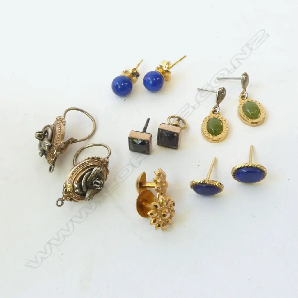 6 PRS EARRINGS, 2 LAPIS ETC Image 1++
