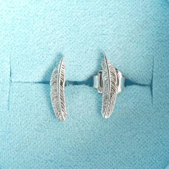  PR SILVER BOH RUNGA FEATHER EARRINGS