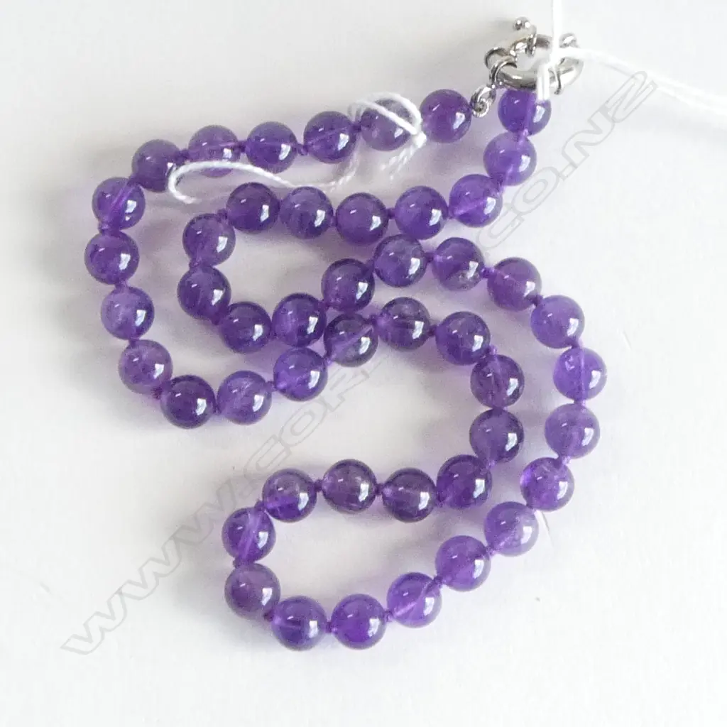 AMETHYST BEAD NECKLACE, L.440mm Image 1++