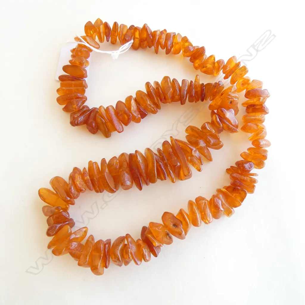 LGE AMBER CHIP GRADUATING NECKLACE L.600mm Image 1++
