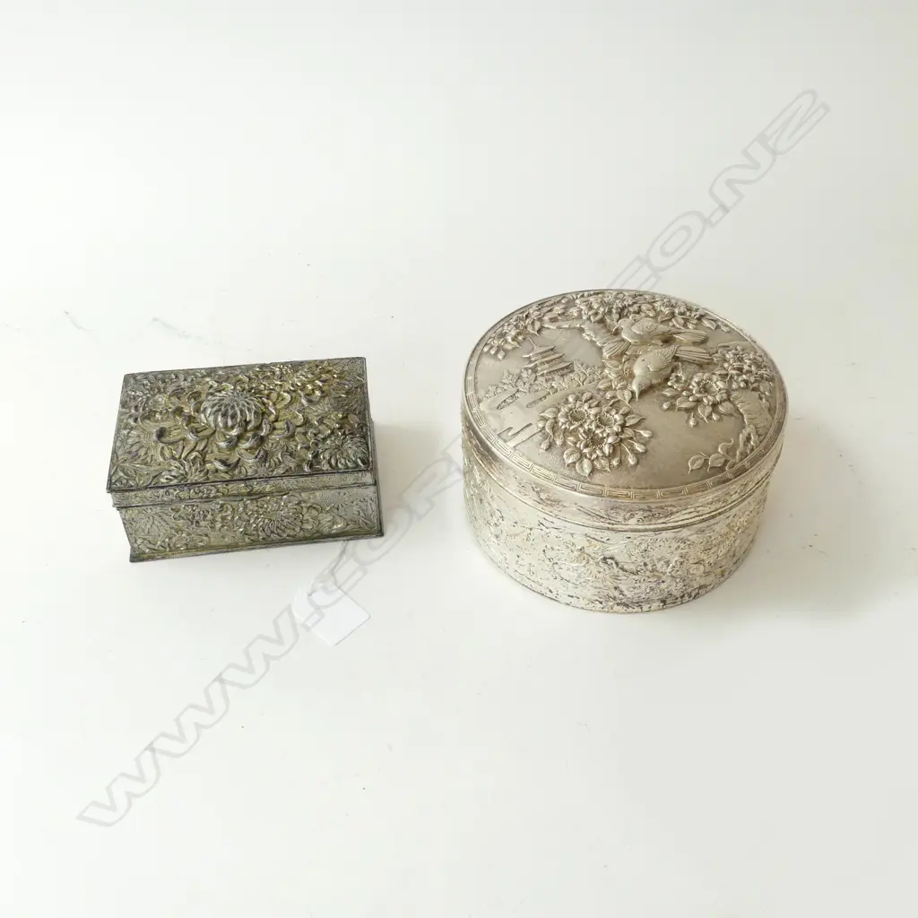 2 ORIENTAL METAL CONTAINERS 155mm dia Image 1++