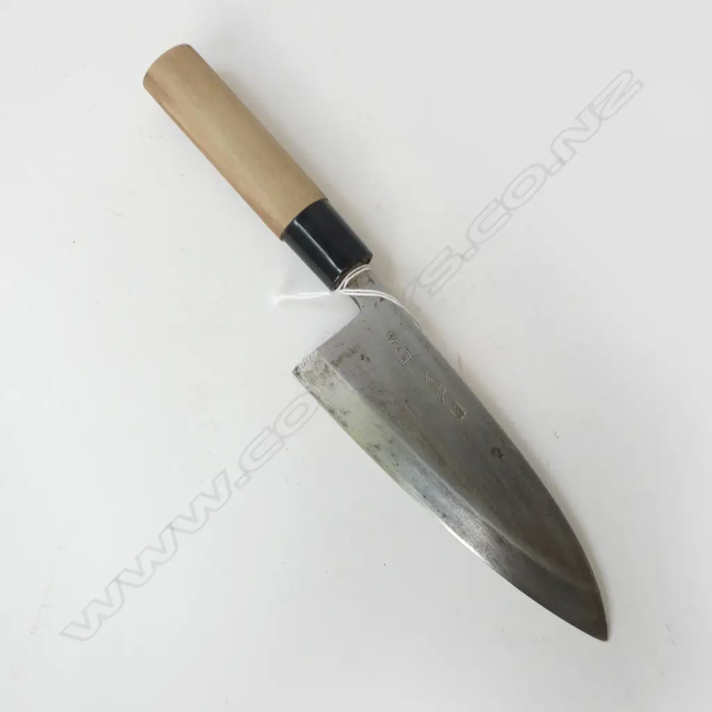 1950's JAPANESE CHEF'S KNIFE, CARBON STEEL, SIGNED, BLADE L.165mm Image 1++