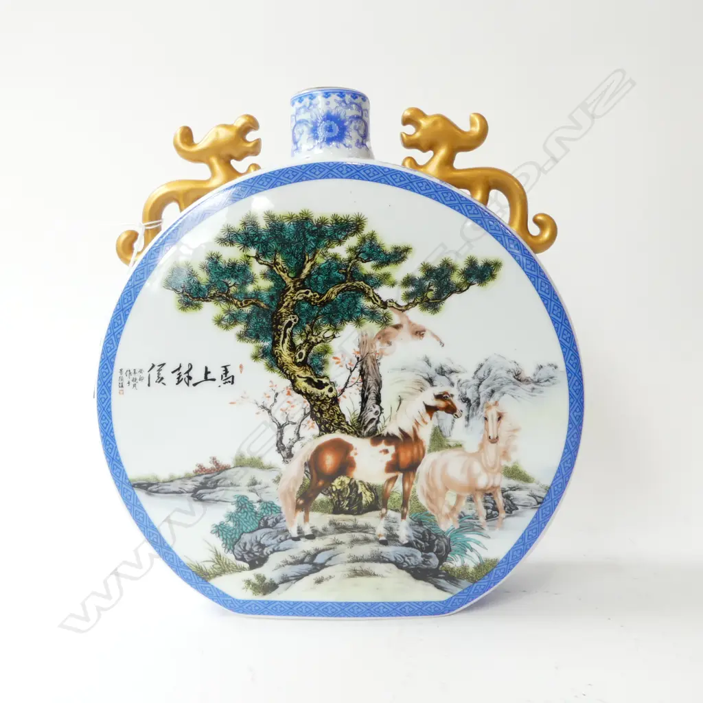 Chinese Imperial Palace Enamel Moon holding bottle H.258mm Image 1++