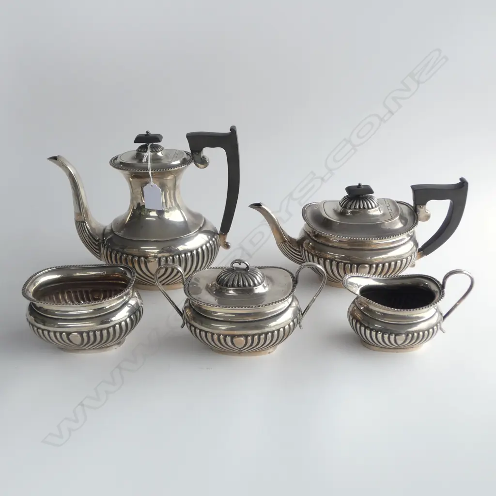 5 PCE STG SILVER TEA SET 'KENTSHIRE' SHEFFEILD 1950 2385gms... Image 1++