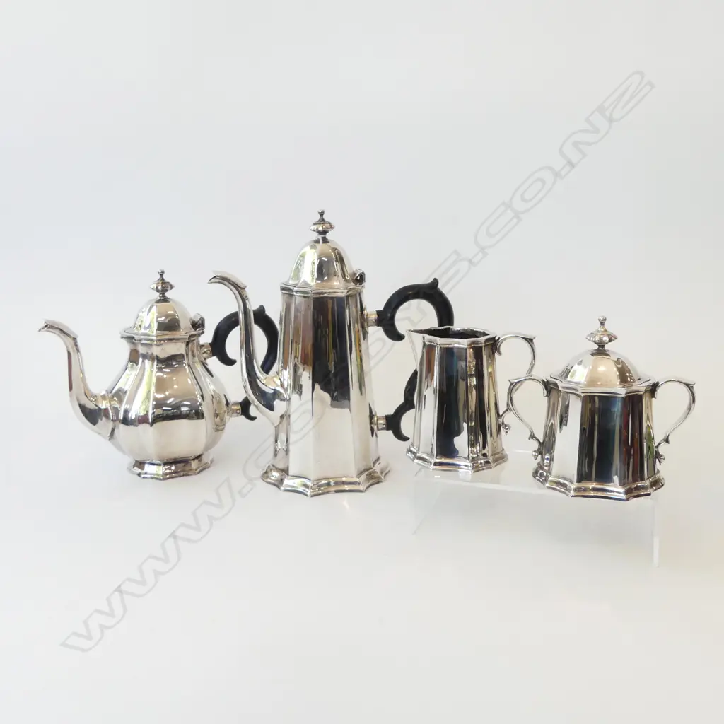 4 PCE REED & BARTON 'CONCORD' SILVER PLATE COFFEE / TEA SET H.280mm Image 1++