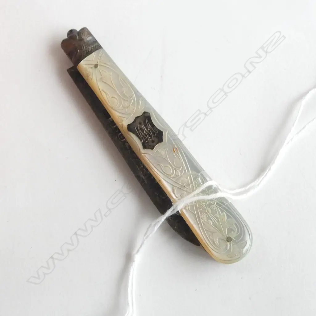 London 1898 SILVER & mother of pearl FOLDING POCKET KNIFE Image 1++
