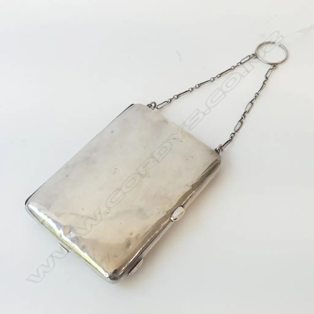 STG SILVER CARD CASE w. INTERIOR COMPARTMENTS; SOVERIGN HOLDER ETC B'HAM 1913 328 grms Image 1++