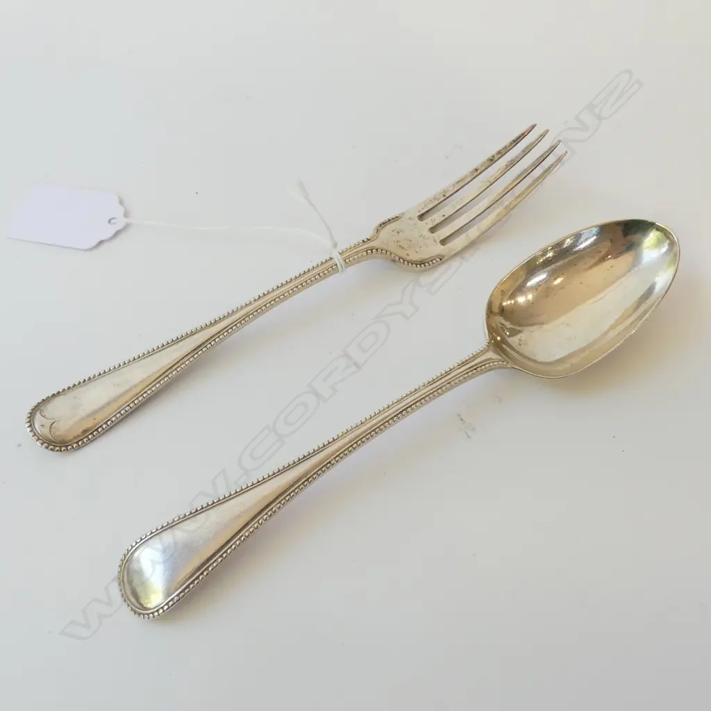EDWARDIAN STG SILVER FORK & SPOON 96gms Image 1++
