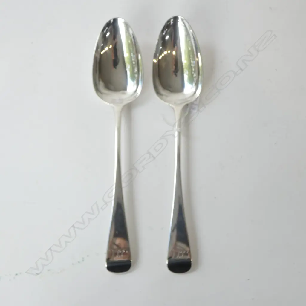 PR GEO. STG SILVER TABLE SPOONS, LONDON 1802 135grms Image 1++