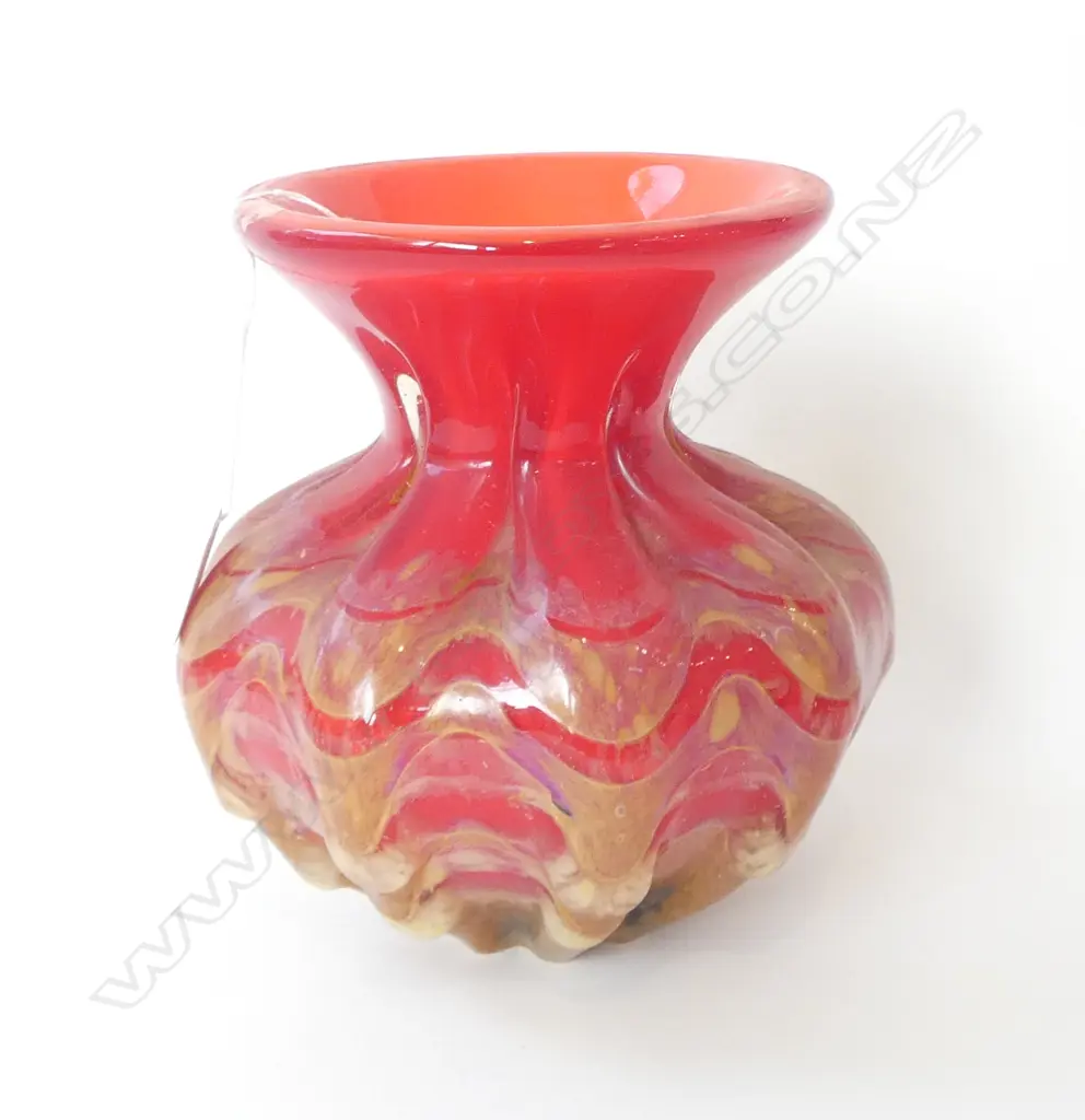 RED ART GLASS VASE H.210mm Image 1++
