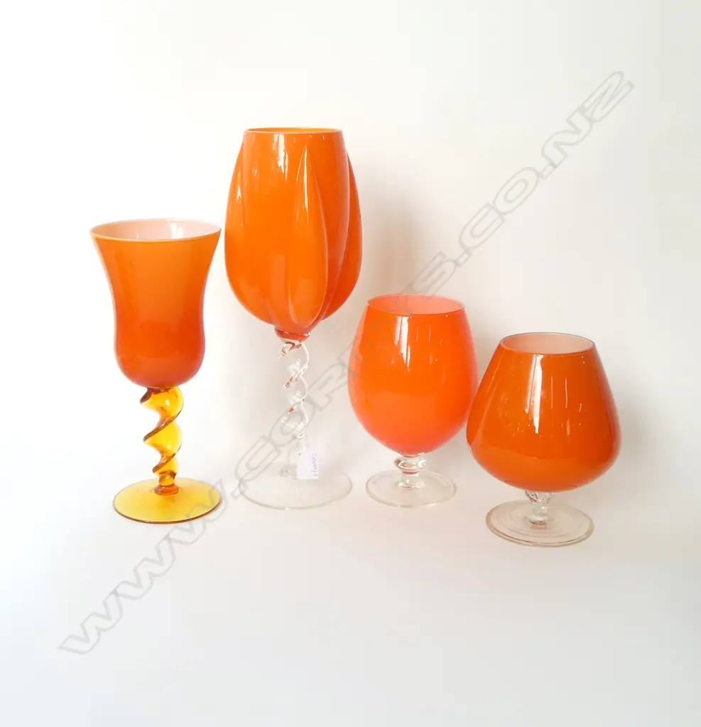 4 PCES ORANGE MURANO GLASS H.385mm Image 1++