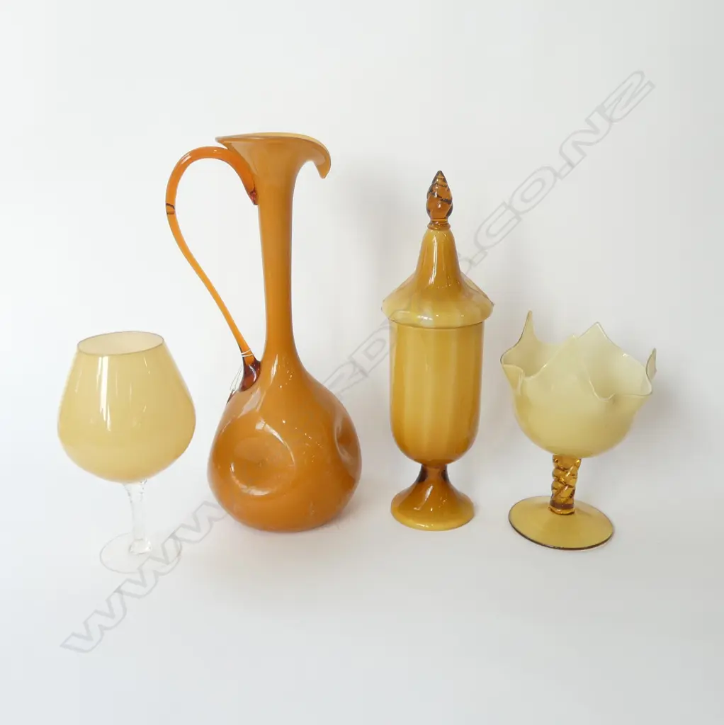 3 PCES AMBER MURANO GLASS H.415mm Image 1++