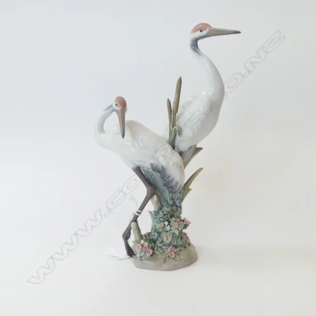 LLADRO CRANE FIGURE GROUP H.270mm Image 1++