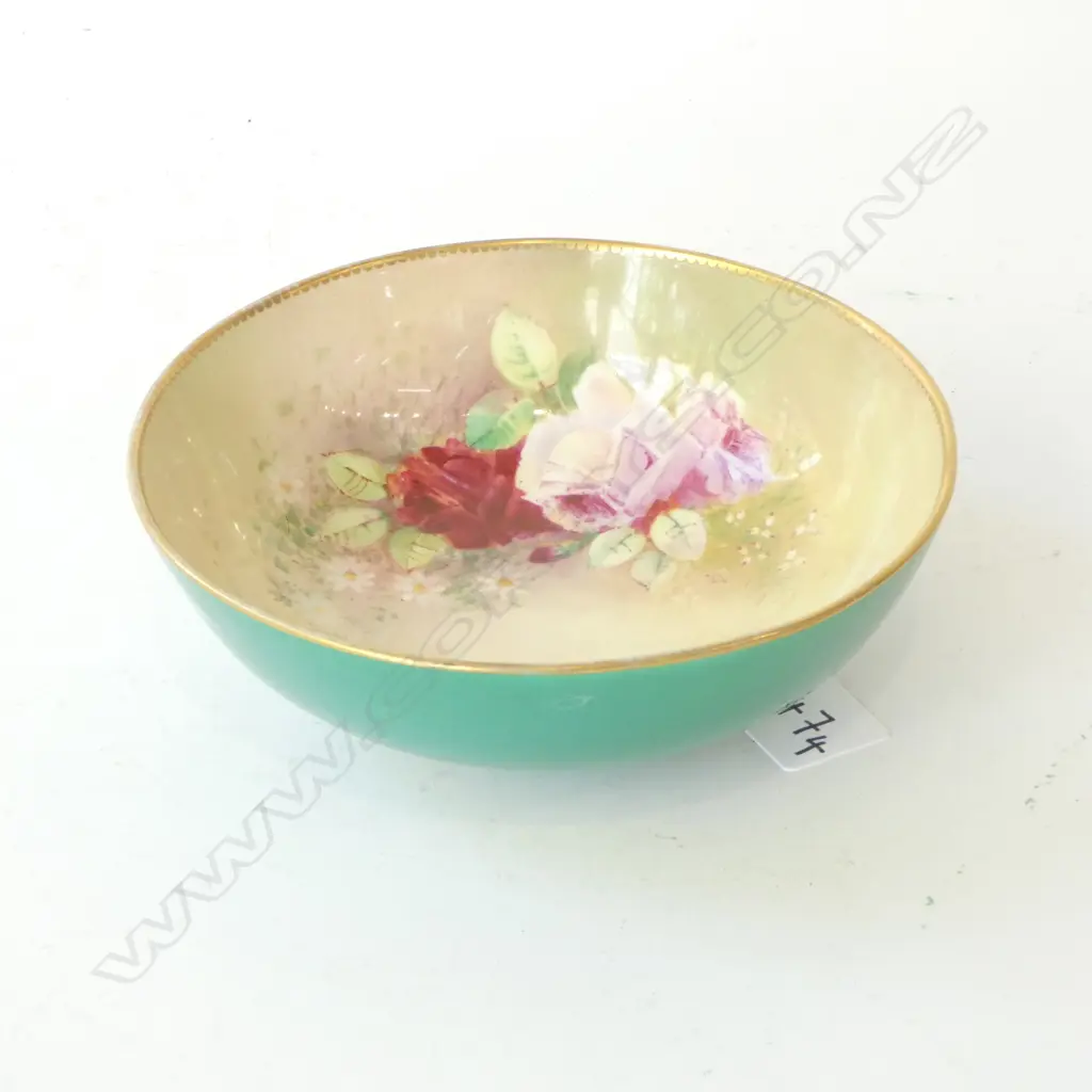 ROYAL DOULTON BOWL HAND PAINTED BY N. WOODINGS 155mm dia Image 1++