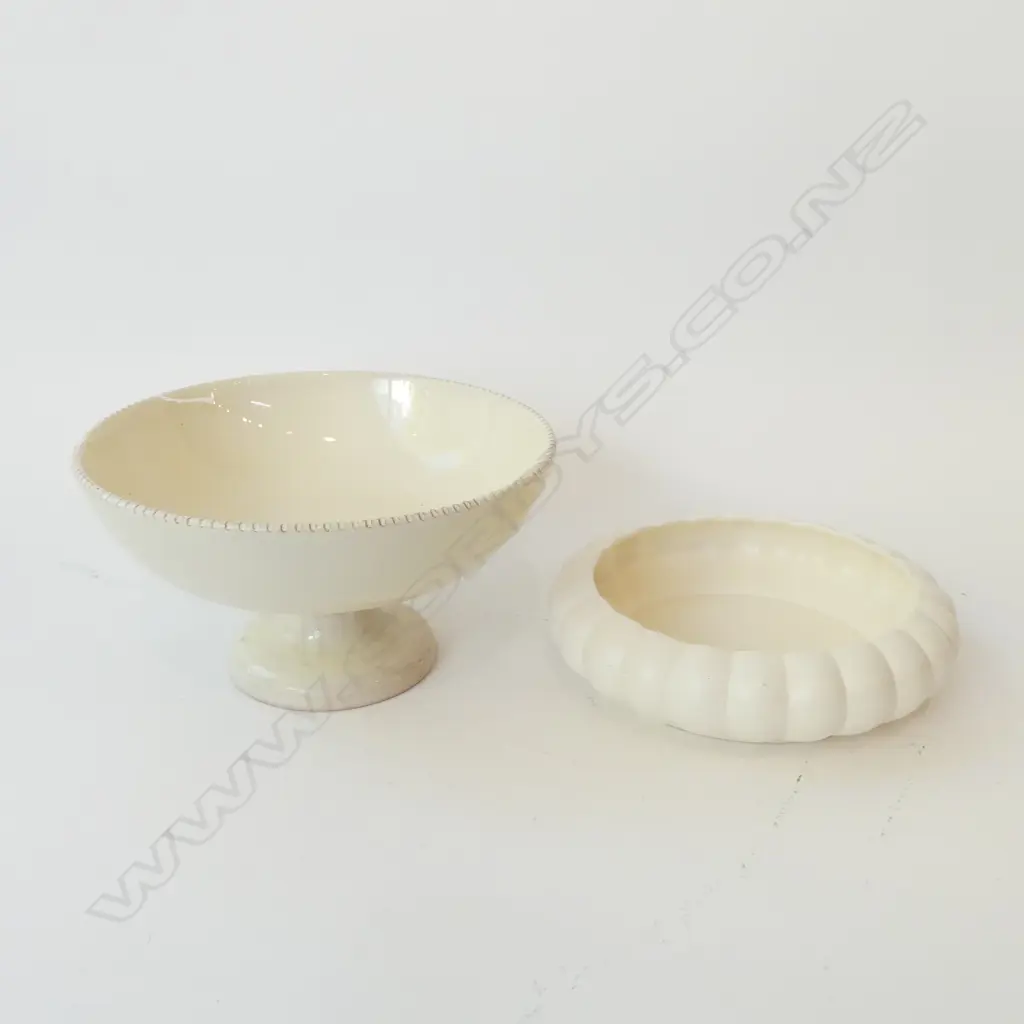 CROWN LYNN FLOAT BOWL 240mm dia + ITALIAN GLAZED CERAMIC COMPORT H.150mm Image 1++