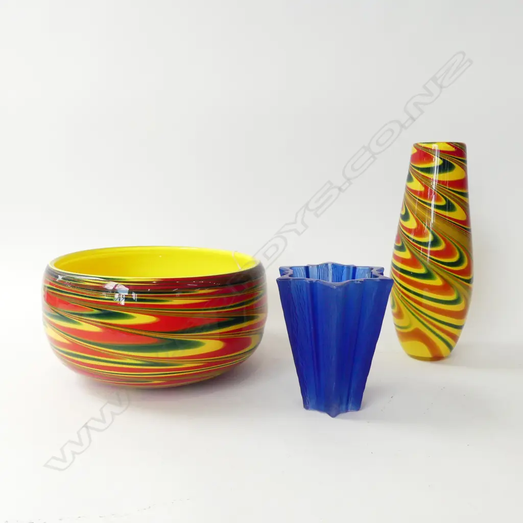 3 PIECES ART GLASS Dia.290 H.150mm Image 1++