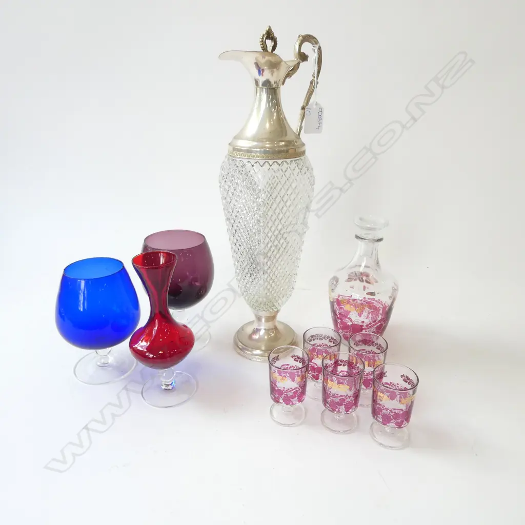 ASST GLASSWARE Incl. ITALIAN CUT GLASS DECANTER H.380mm Image 1++