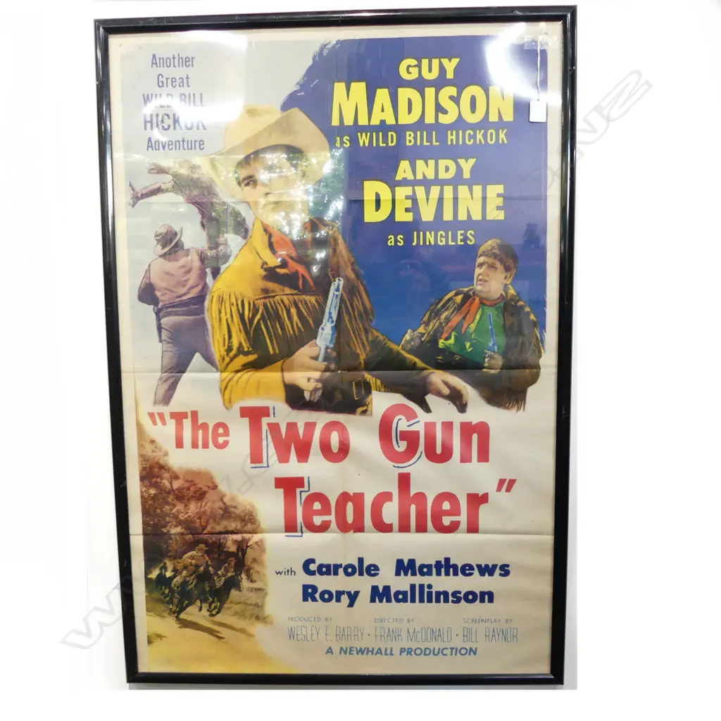 VINTAGE FILM POSTER 'THE TWO GUN TEACHER' 1000x665mm... Image 1++