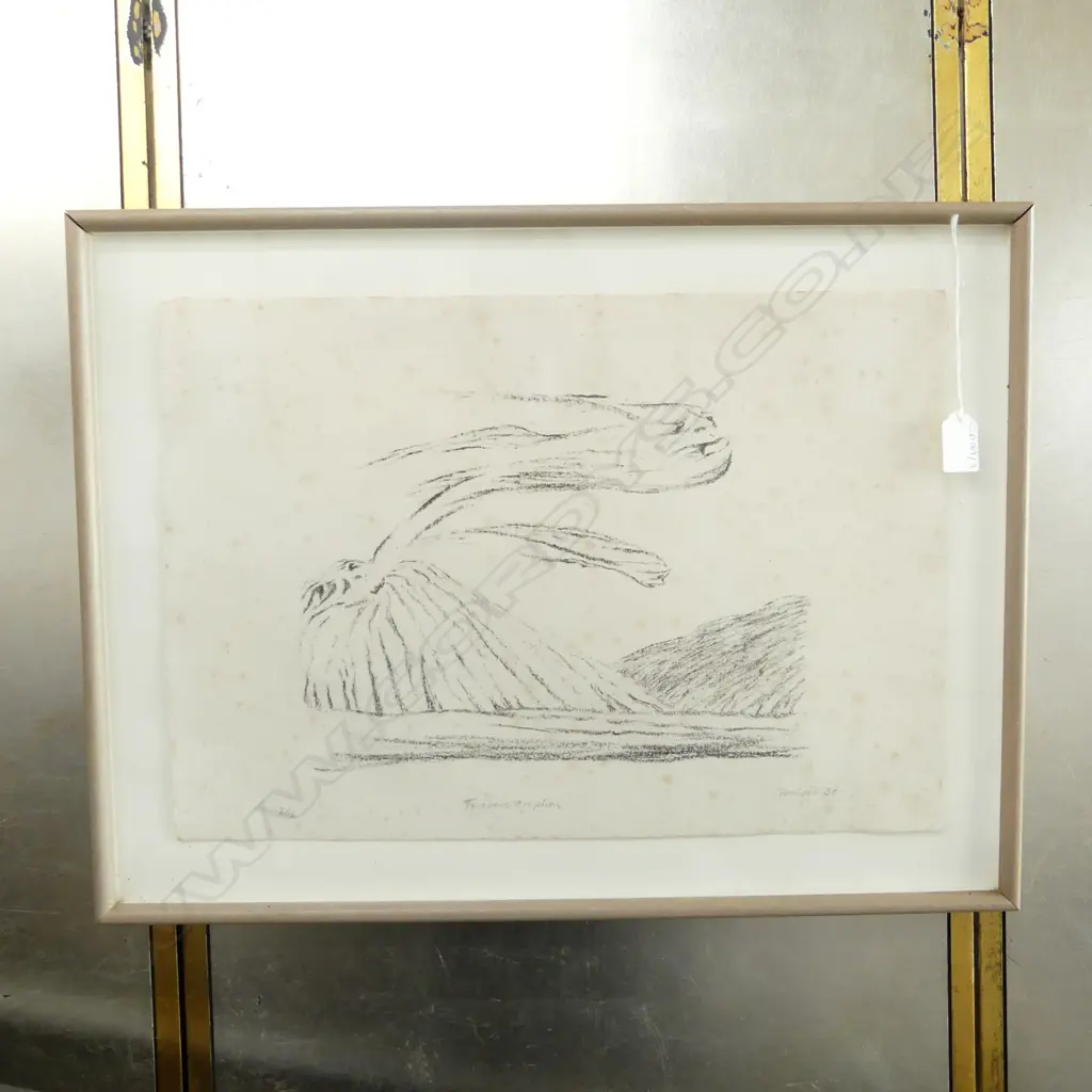 TONY FOMISON 'TARAWERA ERUPTION' LITHOGRAPH 2/12 '86 330x470mm FOXING  Image 1++