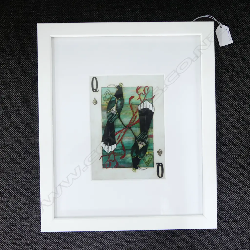 FRAMED HUIA QUEEN OF HEARTS PRINT 170x120mm Image 1++