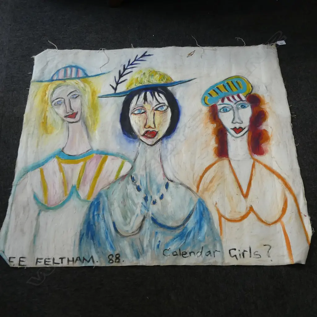 LEE FELTHAM, "WORLD'S APART", ACRYLIC ON ROLL CANVAS DOUBLE SIDED PAINTING, SIGNED 88' & 15' provenance below Image 1++